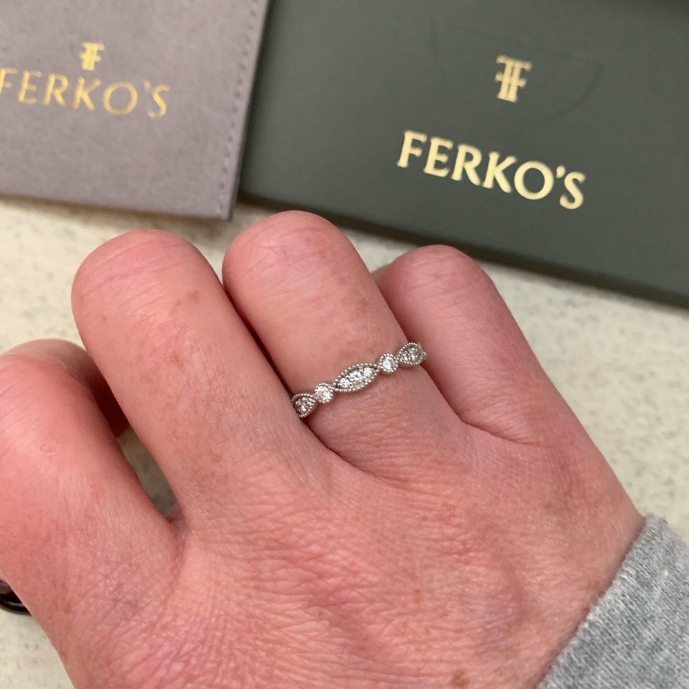 Brand new white gold diamond wedding band!